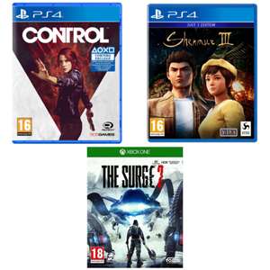 Sélection de jeux-vidéo en promotion à partir de 2,69€ - Ex : The Surge 2 sur Xbox Series X & Xbox One, Control ou Shenmue III sur PS4