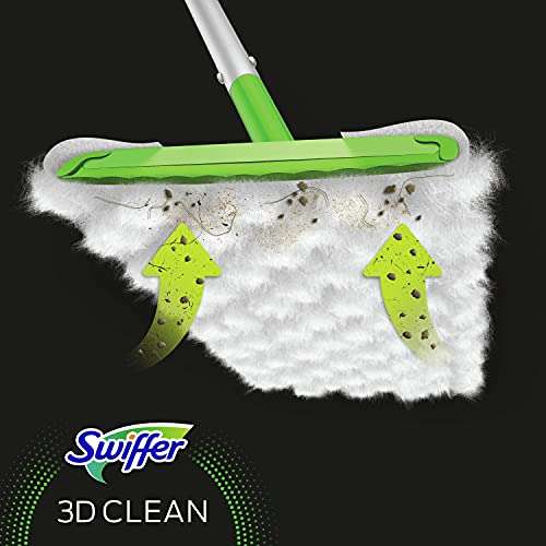Kit de démarrage Swiffer 3D Clean : 1 Balai + 4 Lingettes Sèches + 2 Lingettes Humides