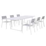 Ensemble repas 6 personnes - Table extensible aluminium + 6 fauteuils assise textilène (+ 40€ en cagnotte pour les CDAV)