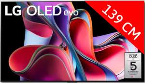 TV OLED Evo LG OLED55G3 - OLED Evo, 4K UHD, 120Hz, HDR10 Pro, Dolby Vision IQ, HDMI 2.1, VRR & ALLM, Smart TV + 180€ offerts en carte cadeau