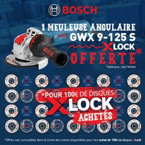 Meuleuse Bosch X-Lock offerte dès 100€ d'achat sur les disques X-Lock