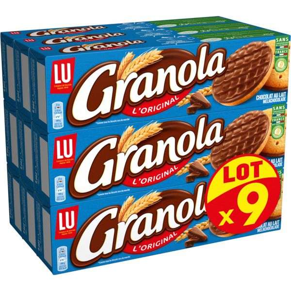 Lot de 9 paquets de gâteaux Granola de LU au chocolat au lait (via 3.74€ sur la carte de fidélité) - 9x200g