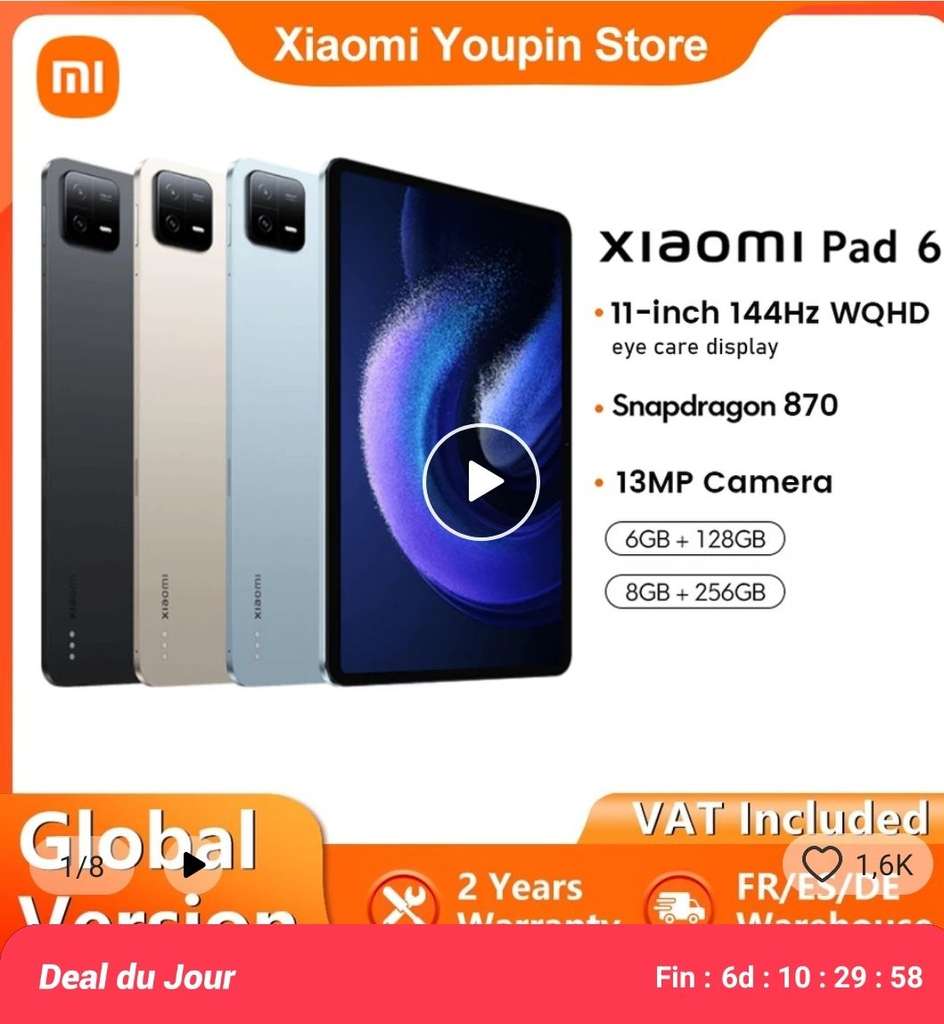 Déjà 40 % de réduction pour la nouvelle tablette Xiaomi Pad 6, en 128 ou 256  Go