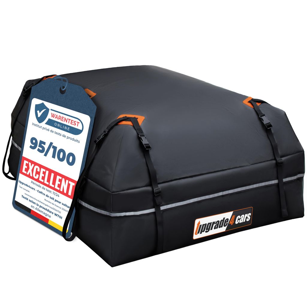 Coffre de toit voiture Upgrade4cars, 566L, Pliable & Étanche - 130 x 110 x 40 cm (vendeur tiers)