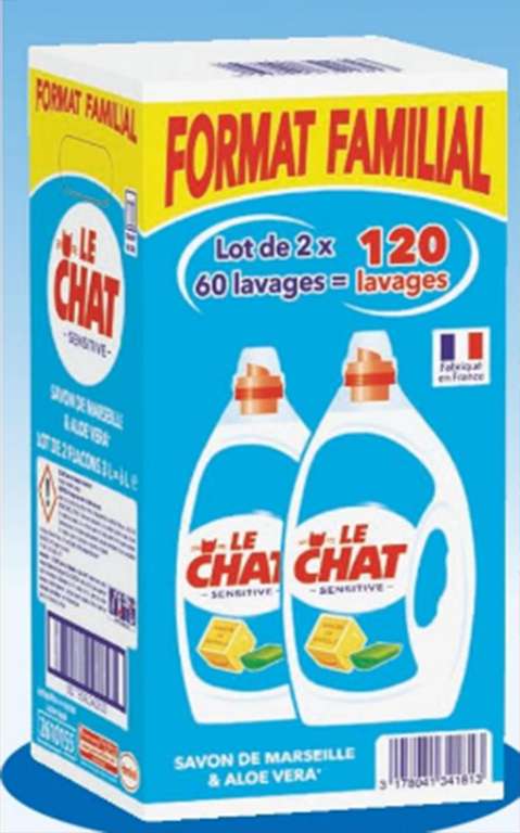 Sélection de produits en promotion - Ex : Lot de 2 bidons de lessive liquide Le Chat - 6L (via 16.35€ sur la carte fidélité)