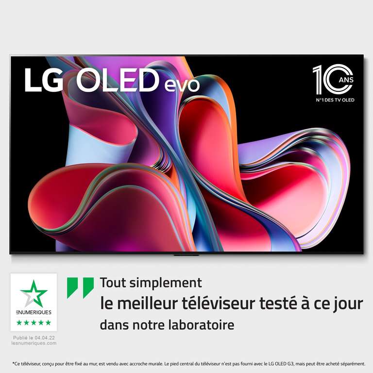 TV 55" LG Oled55G3 2023 - 4K UHD, OLED, Dalle Meta, HDMI 2.1 ALLM / VRR, Dolby Vision, Dolby Atmos