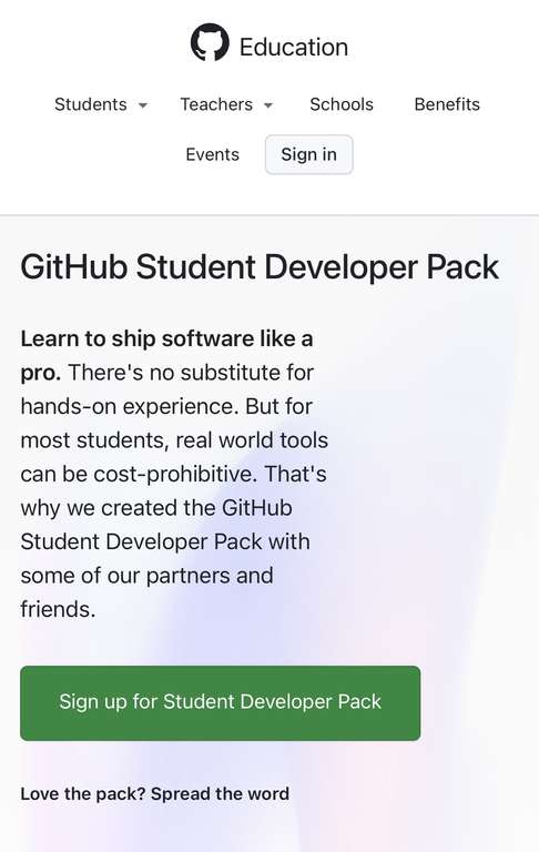 [Étudiants-Profs] Pack Développeur Github (education.github.com)