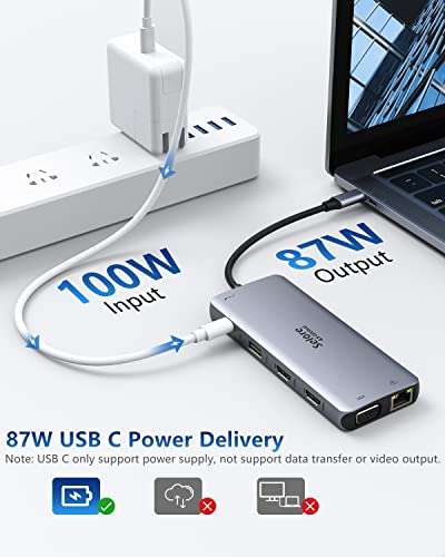 Dock USB C 11 en 1 - Station USB C Dual HDMI et VGA, PD 100W, 3xUSB3.1 et 2xUSB2.0, Ethernet RJ45, Port Audio (vendeur tiers)