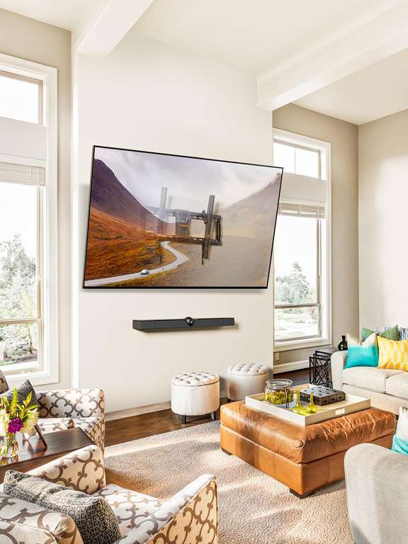 Perlegear Support Mural TV pour écrans 37-84 Pouces Jusqu'à 60KG, Fixation  TV Murale Inclinable et Orientable Max. VESA 600x400mm, Accroche TV Mural :  : High-Tech