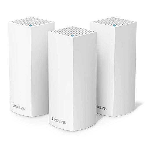 Lot de 3 Systèmes WiFi Mesh Linksys Multiroom triple bande Velop WHW0303 - Blanc