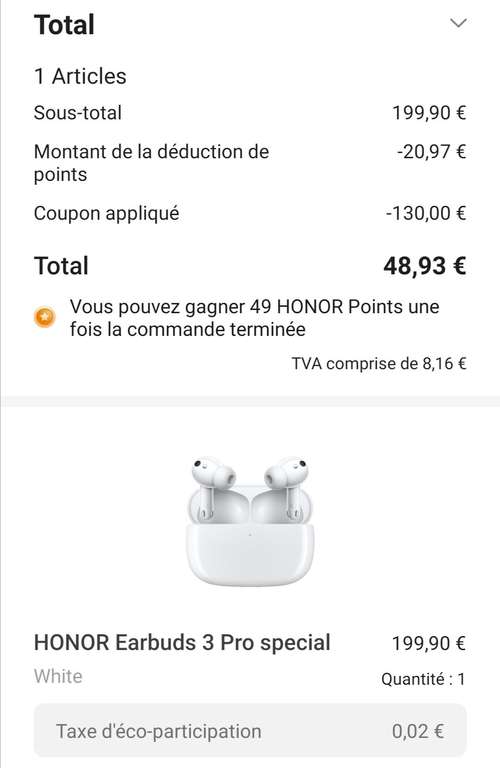 2000 Honor Points (20€) à récupérer dans My Honor App + Offre Honor 200 lite