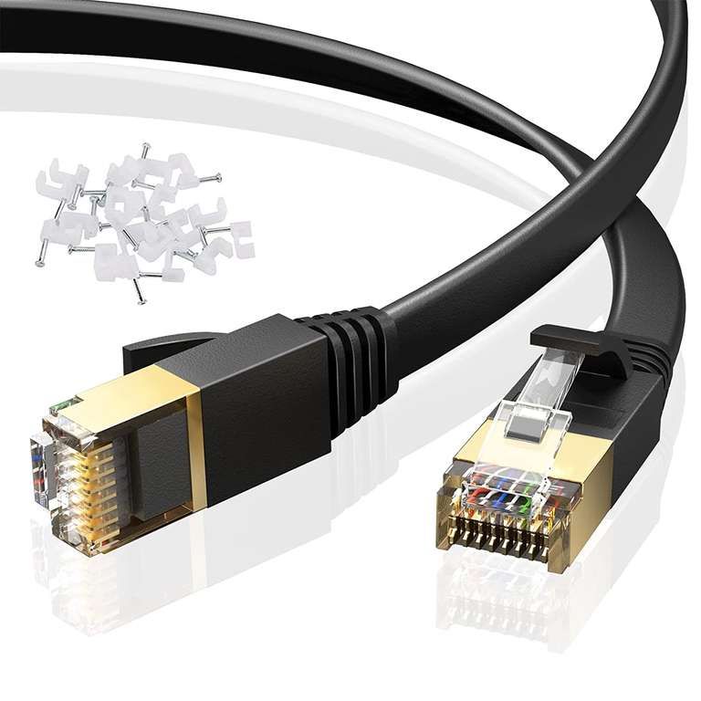 Cable Ethernet Yorepek Cat 7 Plat - 15m (Vendeur tiers)