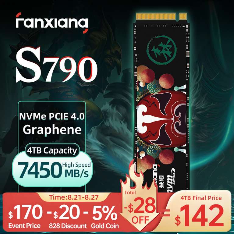 SSD interne NVME Fanxiang S790 - PCI 4.0, 4To