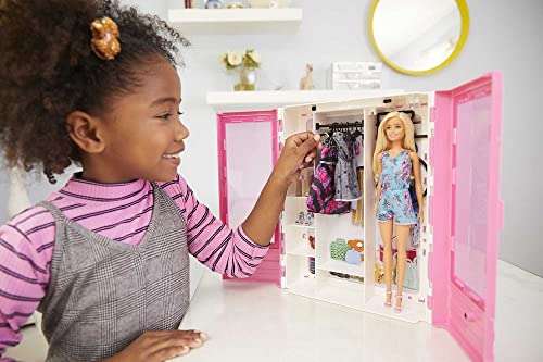 Poupée Barbie Fashionista - Le Dressing de Rêve rose - fourni avec cintres et plus de 15 accessoires