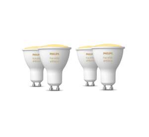 Pack de 4 Ampoules Philips Hue - Ampoules LED Lumière blanche chaude à froide GU10 (Via Coupon - Vendeur Tiers)