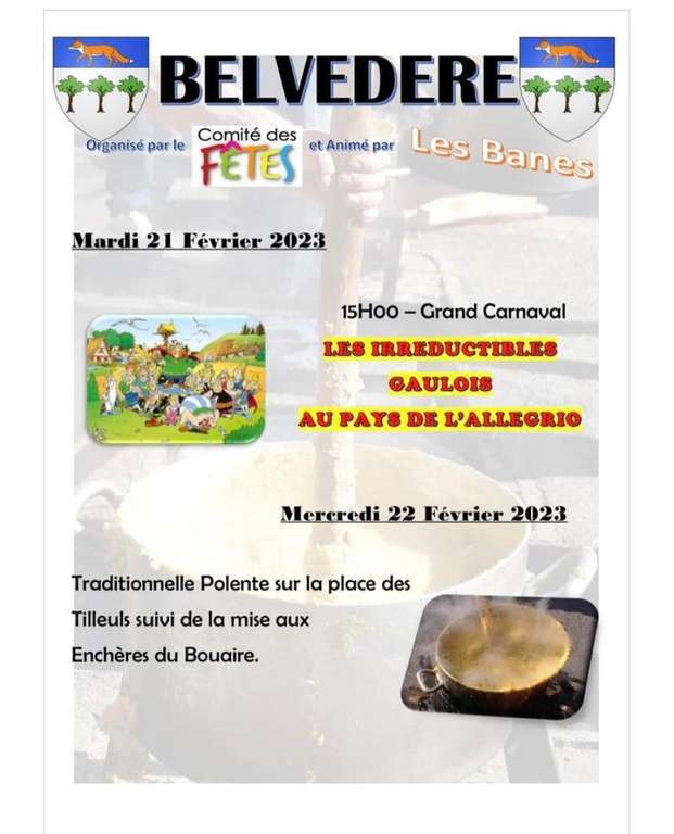 Distribution gratuite d’assiettes de polente garnie de sauce tomate aux champignons - Belvédère (06)
