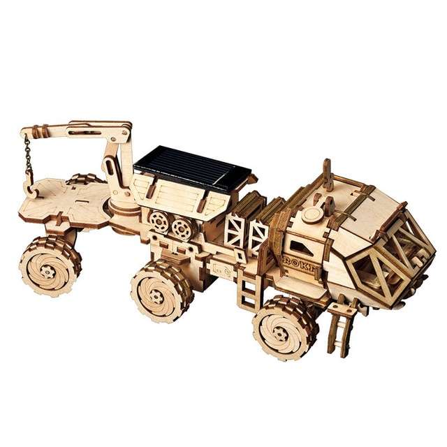 Puzzle 3D / Maquette en bois Robotime avec panneau solaire - Modèle au choix (Entrepôt Belgique)