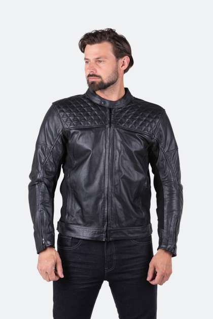 Blouson De Moto En Cuir De Vache Noir Vanson Avec Patchs - Taille M, Neuf Avec étiquettes