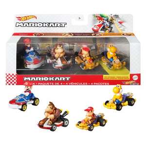 Pack de 4 véhicules Hot Wheels Mario Kart (Via retrait magasin)