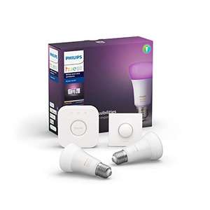 Kit de démarrage Philips Hue: 2 ampoules LED connectées White & Color Ambiance E27 + pont et télécommande Smart Button (vendeur tiers)