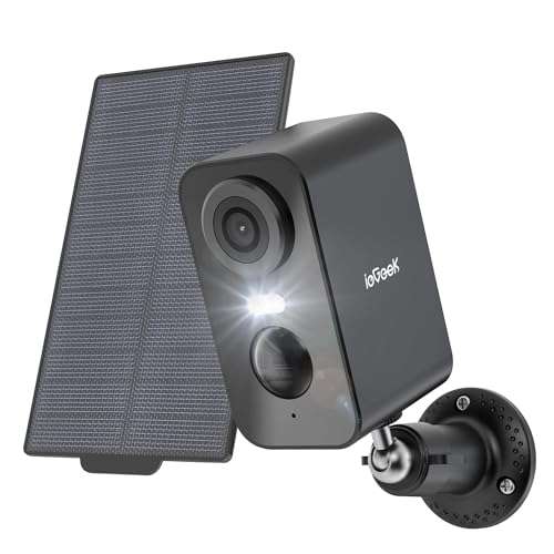 ieGeek Caméra Surveillance WiFi Exterieure/Intérieure sans Fil Solaire  Batterie