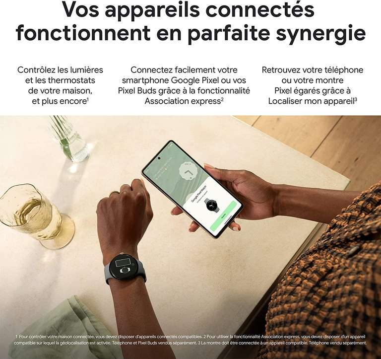 Montre connectée Google Pixel Watch - Boîtier acier inoxydable, Noir mat, Wifi, Bluetooth (+10,45€ en Rakuten Point - via l'application)