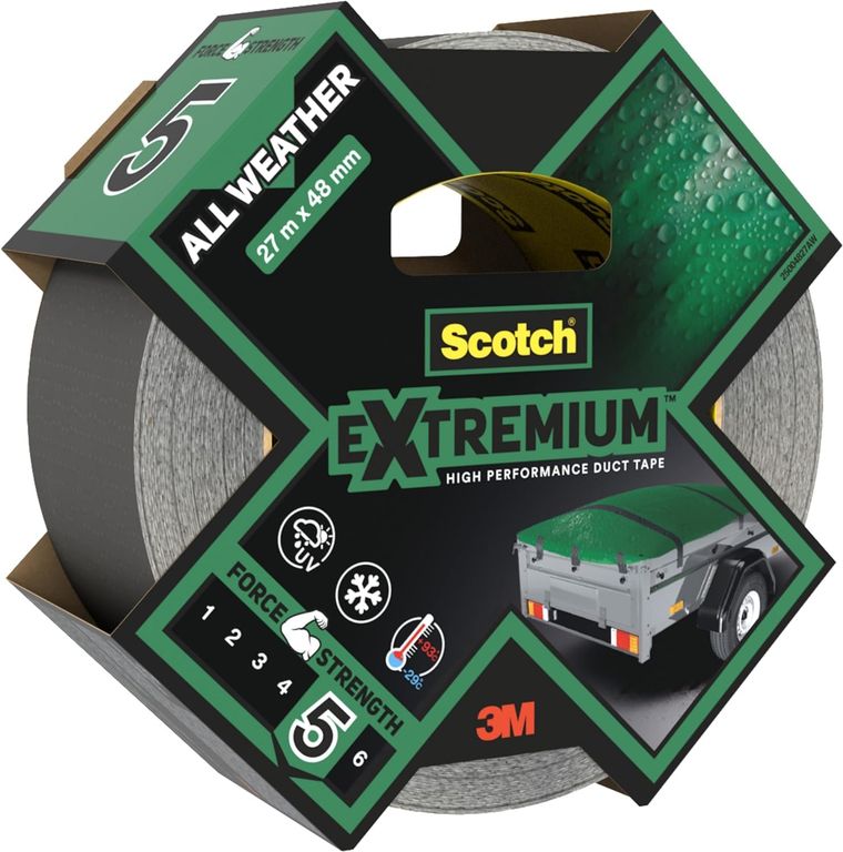 Scotch Extremium All Weather Toile de Réparation Haute Performance - 1 Rouleau, 27 m x 48 mm, Gris — Amazon