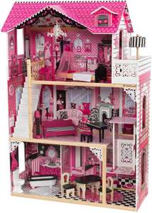 Maison de poupées en bois Kidkraft Amelia (65093 ) - Accessoires et mobilier inclus, 3 étages, Hauteur 1,21m