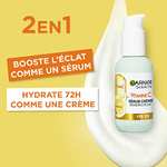 Sérum Crème 2-en-1 Garnier Hydratation & Éclat - Enrichi en Vitamine C, Pour les Peaux Ternes & Fatiguées, 50 ml