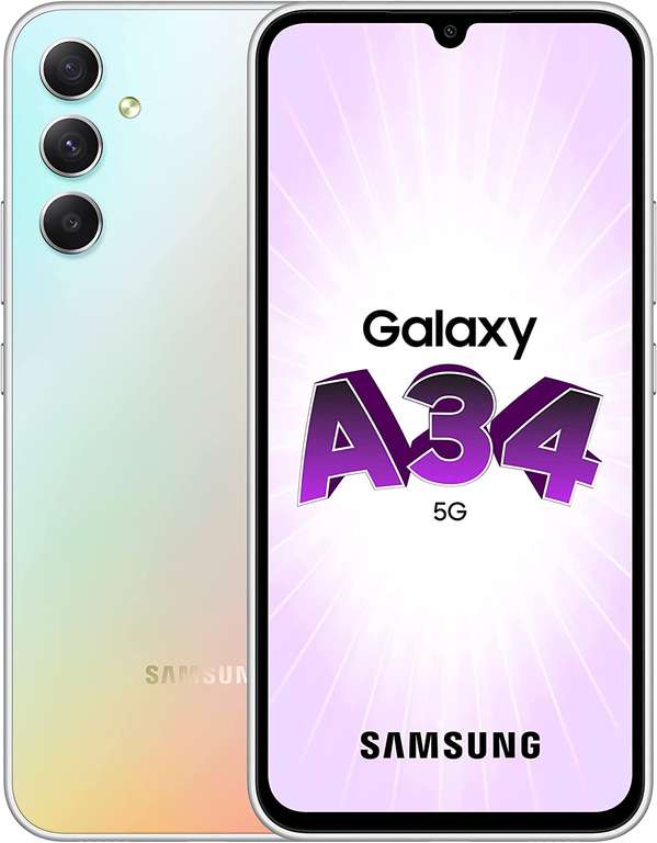 Smartphone 6.6" Samsung Galaxy A34 - 128Go (via ODR 30€)