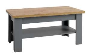Table basse Markskel - 60x110cm, Gris/Chêne