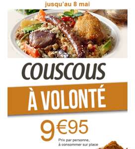 Couscous à Volonté dans les restaurants Crescendo Participants - Prix Par Personne, Consommation sur Place (crescendo-restauration.fr)