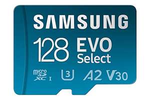 Carte mémoire microSDXC Samsung Evo Select - 128 Go, avec Adaptateur SD