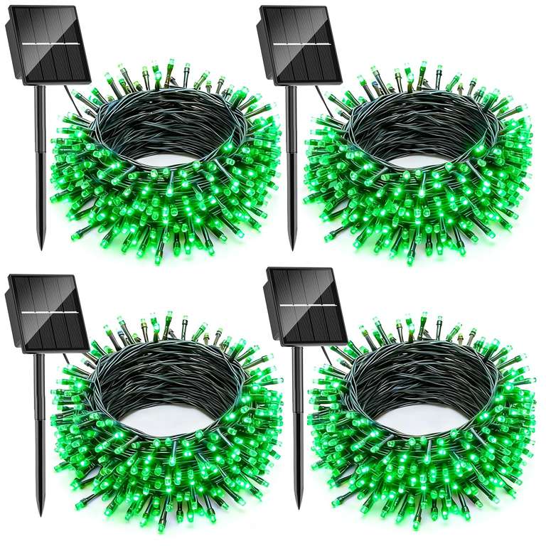 Guirlande Lumineuse Solaire Extérieure 2 X 20 M (400 LED) - 8 Modes, Étanche IP65, Pour Jardin, Balcon, Noël