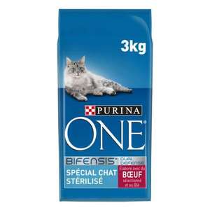 Sachet de nourritures Purina One pour chat stérilisé au saumon ou bœuf - 3 Kg (sélection de magasins)
