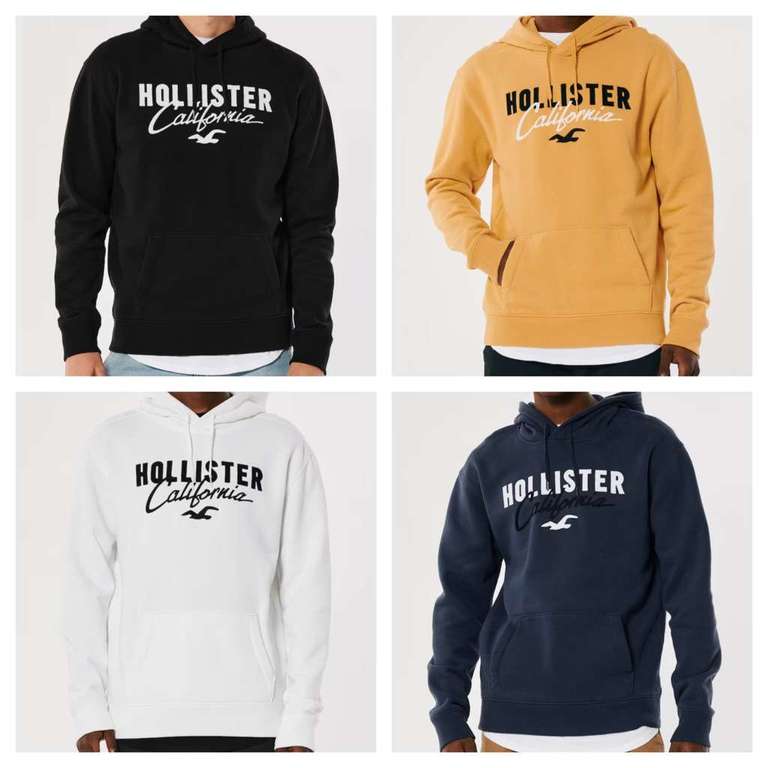 Sweat à capuche avec logo Hollister pour Homme - 6 coloris, toutes tailles