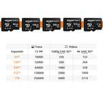 Carte mémoire MicroSDXC Amazon Basics - 128 Go, avec adaptateur SD, A2, U3, vitesse de lecture maximale de 100 Mo/s