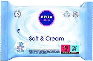 Lot de 12 Paquets de 63 lingettes Bébé Nivea Baby - Soft & Cream (756 Lingettes)