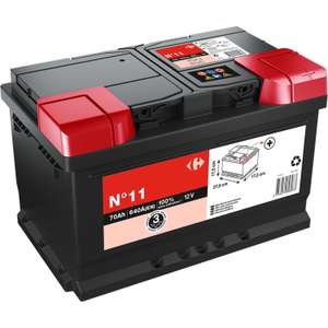 30% offerts sur la carte sur les batteries Carrefour - Ex: Batterie n°11 - 70Ah - 640A 12 volts (via 31.47€ sur la carte)