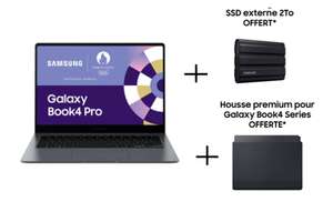 PC portable 14" Samsung Galaxy Book4 Pro - Intel Ultra 7, 16Go, 512Go + SSD externe 2To et Housse offerts (Via ODR de 200€ et reprise 400€)