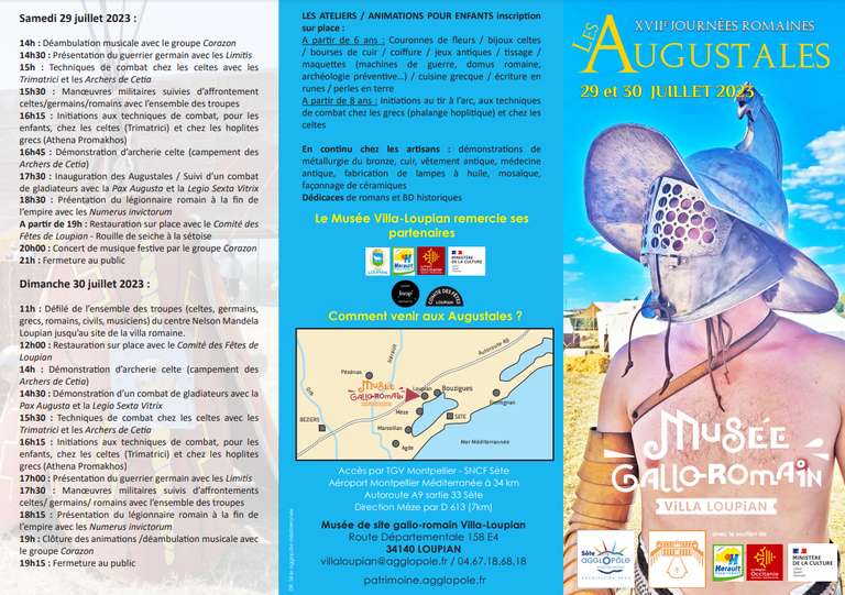 Visite libre et Animations gratuites les 29 & 30 juillet pour Les Augustales - Site Gallo-romain Villa Loupian (34)