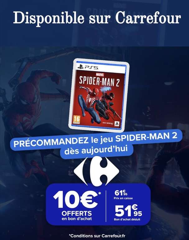 [Précommande] Marvel’s Spider-Man 2 sur PS5 (Via 10€ en bon d'achat)