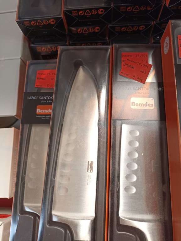 Grand couteau japonais Santoku inox - Carrefour Mérignac (33)