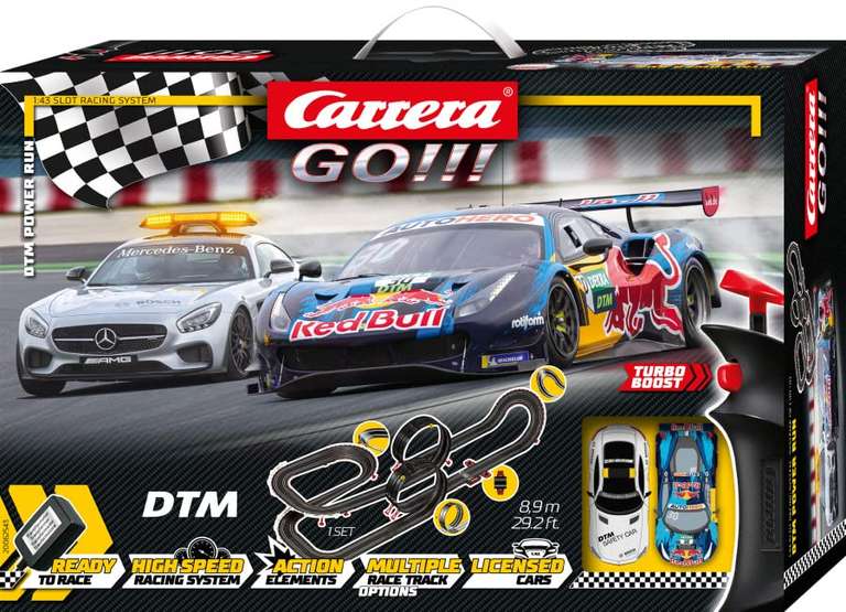 Circuit de voiture électronique Carrera Go!!! DTM Power Run - 2 Voitures, Piste 8.9m, 1:43