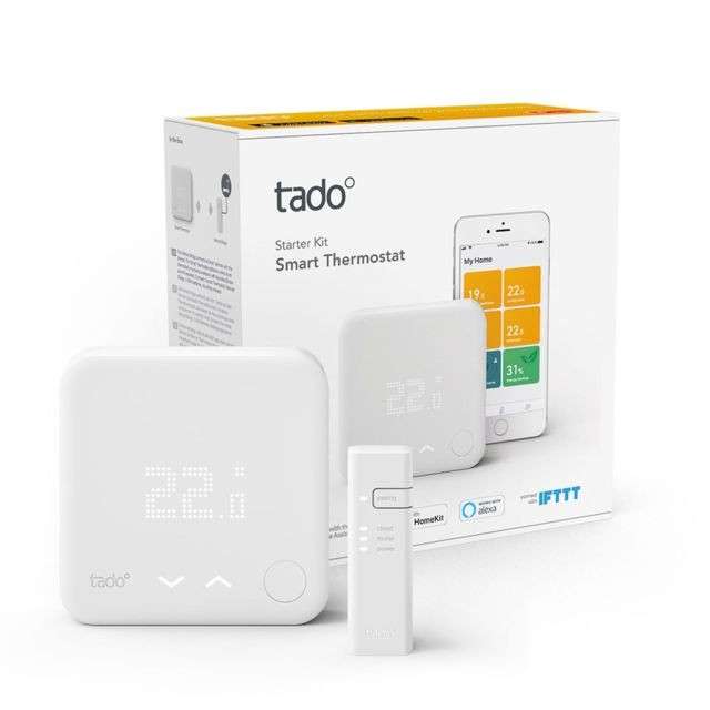 Kit de démarrage Tado V3+ : Thermostat intelligent + Pont de connexion + 2 Têtes thermostatiques