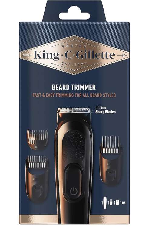 Kit tondeuse à barbe sans fil Gillette King C. + 3 sabots (Via ODR de 7.19€)