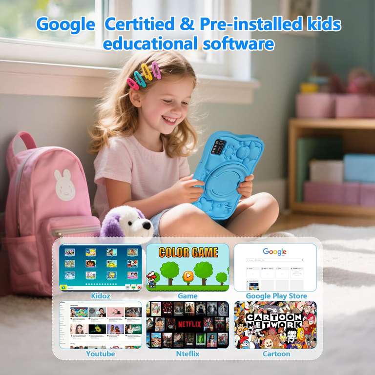 Tablette Enfant SUMTAB 7" Android 13 - 8GB RAM - Contrôle Parental - Avec Coque Renforcée