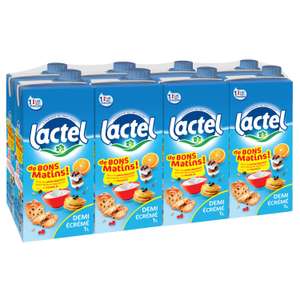 Pack de lait demi-écrémé Lactel, 8x1L - Armentières (59)