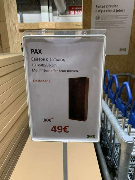Caisson d'armoire Pax - 100 x 58 x 236 cm (Lomme 59)