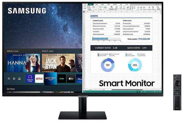 Écran PC connecté 32" Samsung Smart Monitor M5 avec Télécommande - Full HD, Dalle VA, HDR 10, 8 ms, WiFi / Bluetooth (Via ODR de 60€)